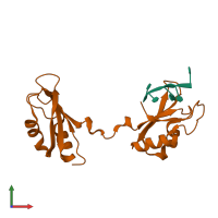 PDB entry 4lmz coloured by chain, front view.