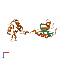 PDB entry 4lmz coloured by chain, top view.