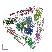 PDB entry 4ln4 coloured by chain, front view.