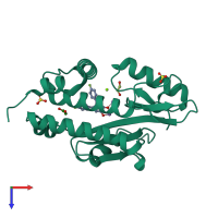 PDB entry 4ln7 coloured by chain, top view.