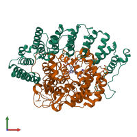 PDB entry 4lng coloured by chain, front view.