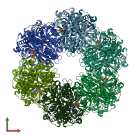 PDB entry 4lni coloured by chain, front view.