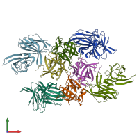 PDB entry 4lo8 coloured by chain, front view.