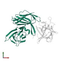 Hemagglutinin component HA-70 C-terminal domain-containing protein in PDB entry 4lo8, assembly 1, front view.