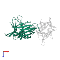 Hemagglutinin component HA-70 C-terminal domain-containing protein in PDB entry 4lo8, assembly 1, top view.