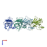 PDB entry 4lo9 coloured by chain, top view.