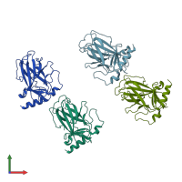 PDB entry 4loe coloured by chain, front view.