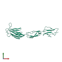 PDB entry 4lot coloured by chain, front view.