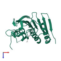 DNA topoisomerase 4 subunit B in PDB entry 4lp0, assembly 1, top view.