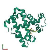 PDB entry 4lpi coloured by chain, front view.