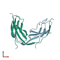 PDB entry 4lpu coloured by chain, front view.