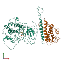 PDB entry 4lqs coloured by chain, front view.
