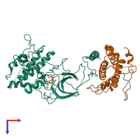 PDB entry 4lqs coloured by chain, top view.