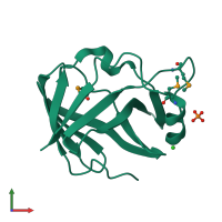 PDB entry 4lqz coloured by chain, front view.