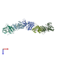 PDB entry 4lrm coloured by chain, top view.