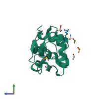 PDB entry 4lt2 coloured by chain, side view.