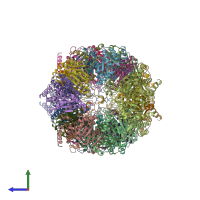 PDB entry 4ltc coloured by chain, side view.