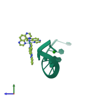 PDB entry 4ltf coloured by chain, side view.