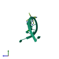 PDB entry 4ltg coloured by chain, side view.