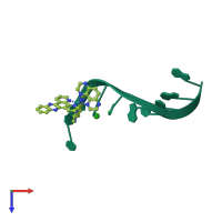 PDB 4ltk coloured by chain and viewed from the top.