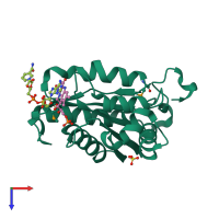 PDB entry 4ltn coloured by chain, top view.