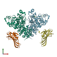 PDB entry 4luq coloured by chain, front view.