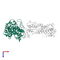 Protein kinase domain-containing protein in PDB entry 4lv8, assembly 1, top view.