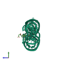 PDB entry 4lvv coloured by chain, side view.