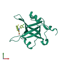 PDB entry 4lwc coloured by chain, front view.