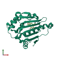 PDB entry 4lwh coloured by chain, front view.