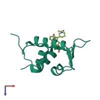 PDB entry 4lwt coloured by chain, top view.