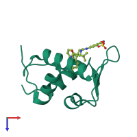 PDB entry 4lwu coloured by chain, top view.