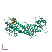 PDB entry 4lx2 coloured by chain, front view.