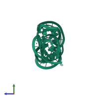 PDB entry 4lx5 coloured by chain, side view.