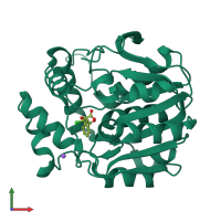 PDB entry 4lxh coloured by chain, front view.