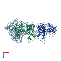 PDB entry 4lxk coloured by chain, top view.