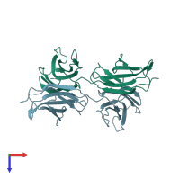 PDB entry 4lxo coloured by chain, top view.