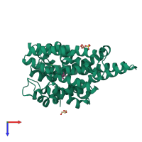 PDB entry 4lxw coloured by chain, top view.