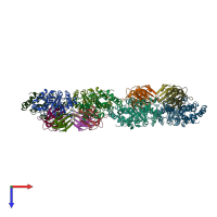 PDB entry 4lyl coloured by chain, top view.