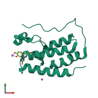 PDB entry 4lys coloured by chain, front view.