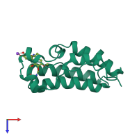 PDB entry 4lys coloured by chain, top view.