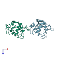 PDB entry 4lyt coloured by chain, top view.