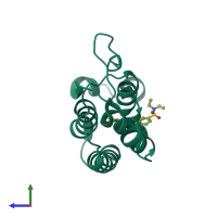 PDB entry 4lyw coloured by chain, side view.