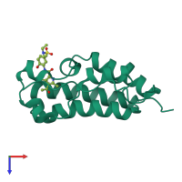 PDB entry 4lyw coloured by chain, top view.