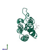 Bromodomain-containing protein 4 in PDB entry 4lyw, assembly 1, side view.