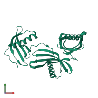 PDB entry 4lzi coloured by chain, front view.