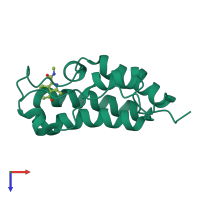 PDB entry 4lzs coloured by chain, top view.