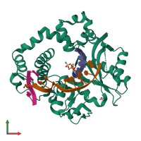 PDB entry 4m0a coloured by chain, front view.