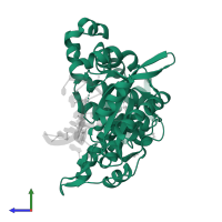 DNA-directed DNA/RNA polymerase mu in PDB entry 4m0a, assembly 1, side view.