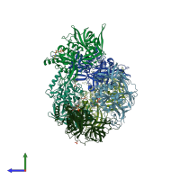 PDB entry 4m0l coloured by chain, side view.